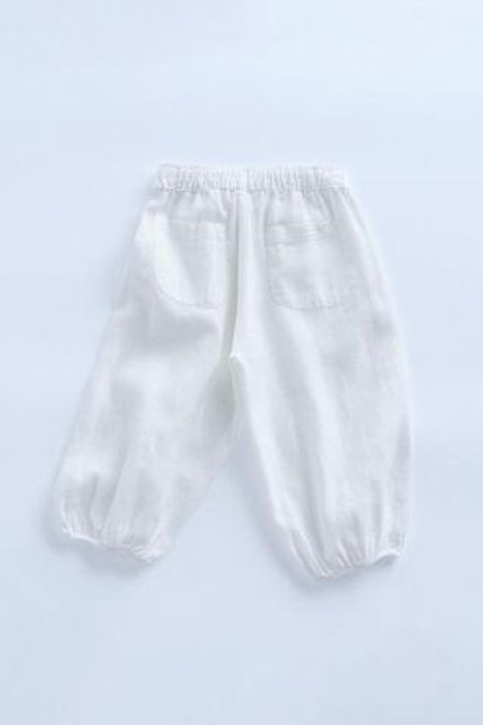 ZARA БРЮКИ-ДЖОГГЕРЫ ИЗ 100% ЛЬНА —TIMELESZ, БЕЛЫЙ