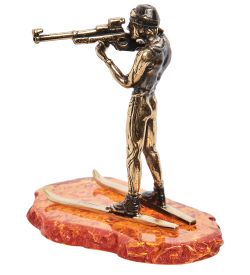Народные промыслы AM-1758 Фигурка «Биатлонист» (латунь, янтарь)