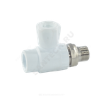 Кран шаровой PP-R белый Дн 20х1/2" НР прямой для радиатора RTP (РосТурПласт) 27853