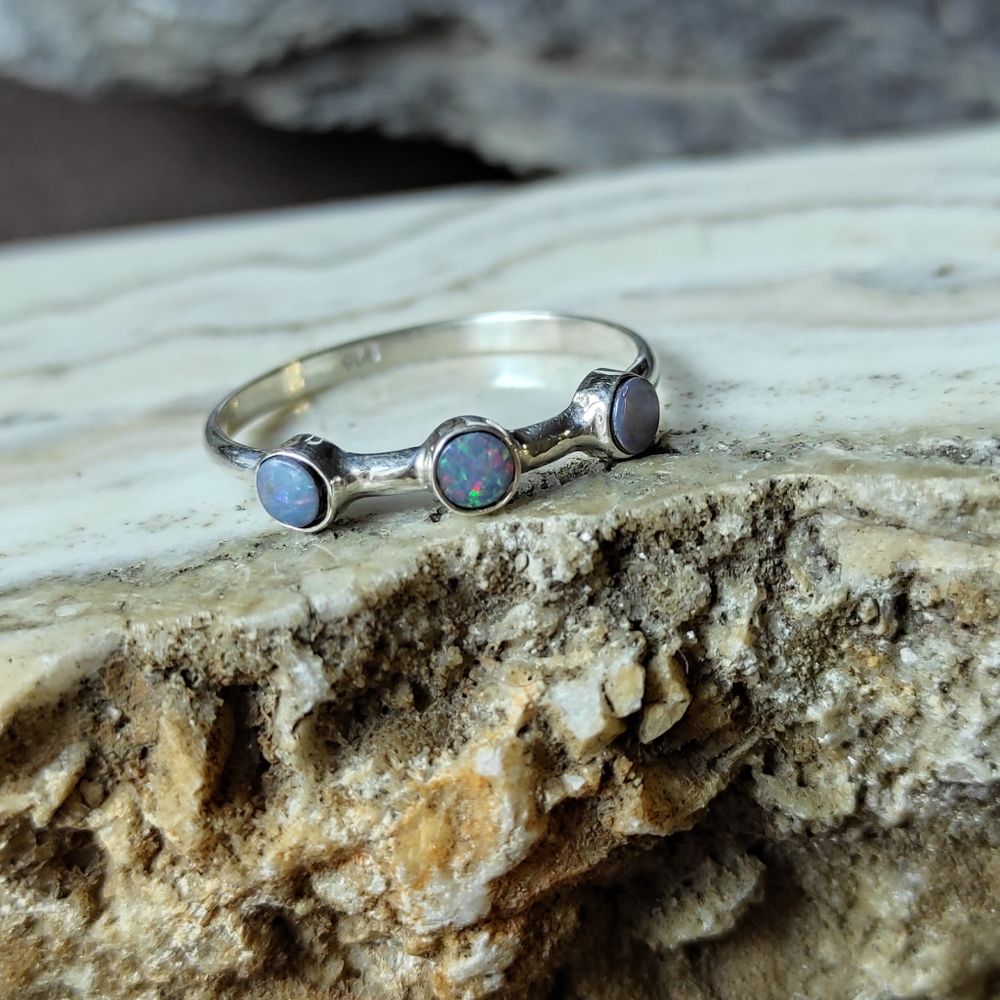 Кольцо ПАРАД ПЛАНЕТ-2, серебро/опал