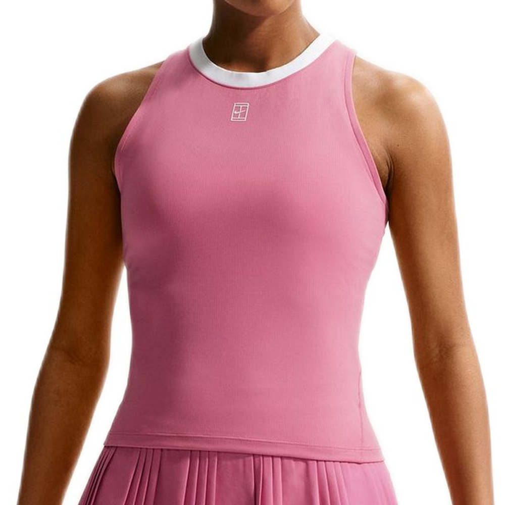 Женский топ теннисный Nike Court Advantage Dri-Fit Tennis - peony/white