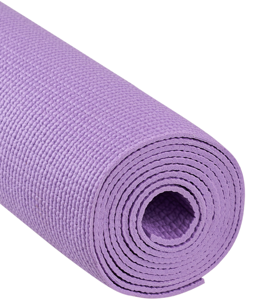 Коврик для йоги и фитнеса FM-101, PVC, 183x61x0,3 см, фиолетовый пастель