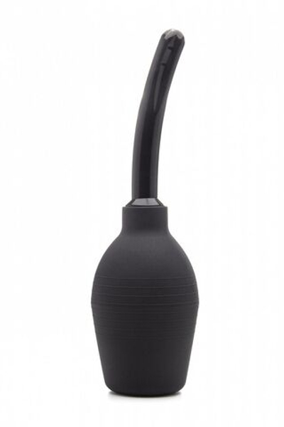 Чёрный вагинальный душ с загнутым наконечником (Цвет: черный)