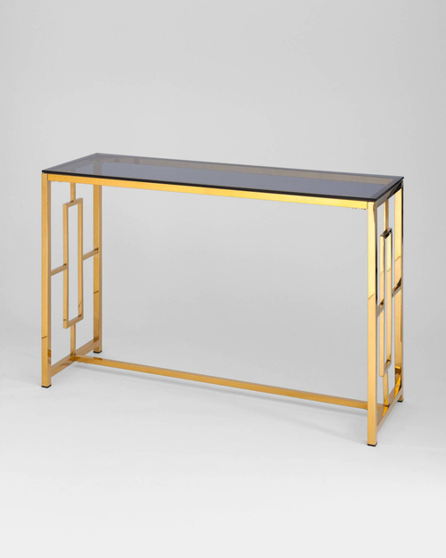 Консоль БРУКЛИН 120*40 золото стекло smoke