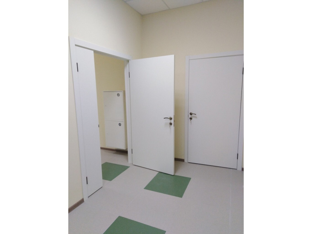 Дверь влагостойкая пластиковая KAPELLI classic Гладкая Белая + коробка