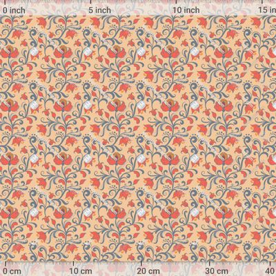 Цветочные ветви на светло-желтом фоне. (Дизайнер Irina Skaska) by Irina Skaska 682 DPI