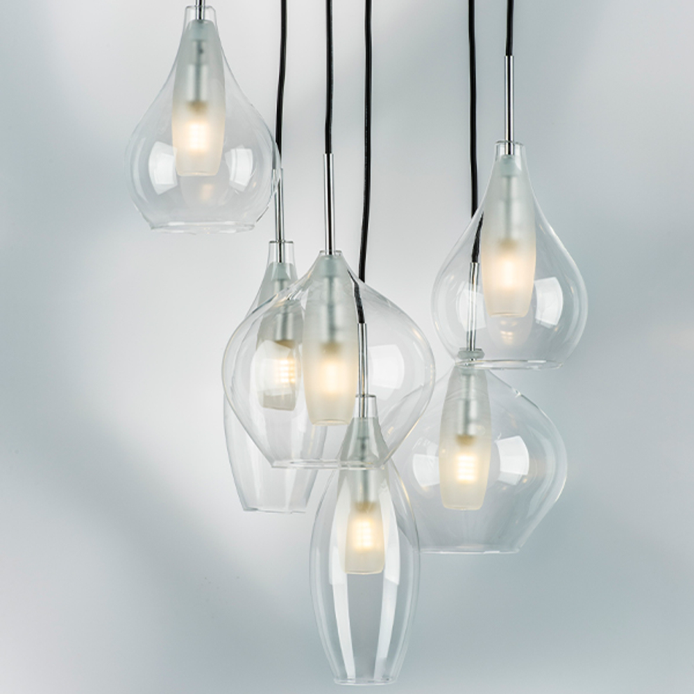 803061 Подвес PENTOLA 6х25W G9 ХРОМ/ПРОЗРАЧНЫЙ