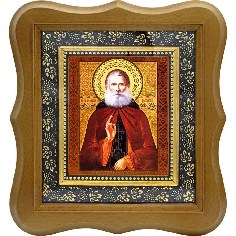 Феодосий Кавказский Преподобный чудотворец. Икона на холсте.