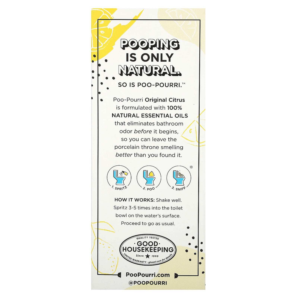 Poo-Pourri, Туалетный спрей Before-You-Go, оригинальный цитрус, 59 мл (2 жидк. унц.)