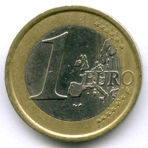 1 евро 2002 год. Италия. Регулярный выпуск. Тип 1. Биметалл XF