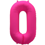 Шар фольгированный Цифра 0 101 см (Фуксия)