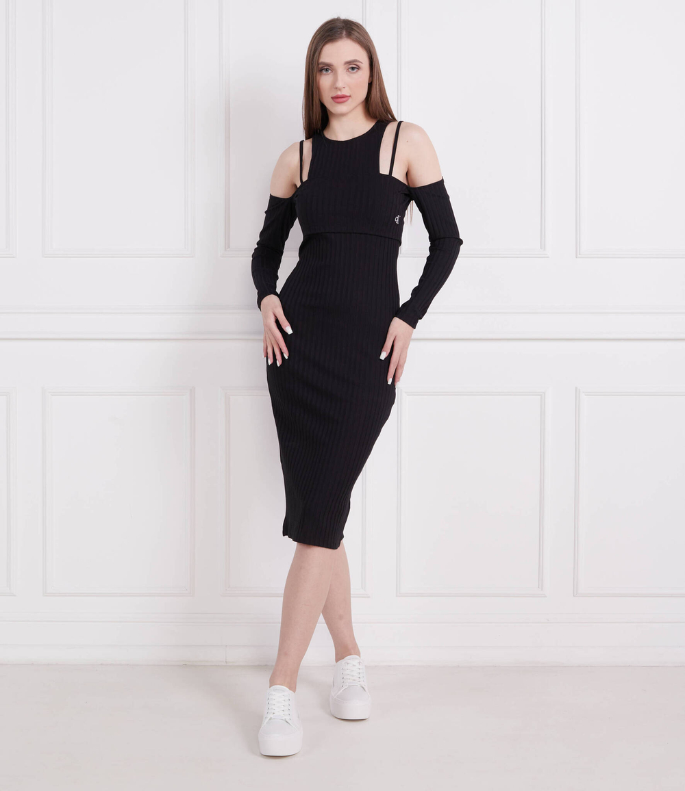 Платье RIB DOUBLE LAYER CALVIN KLEIN JEANS - черный(J20J220746)