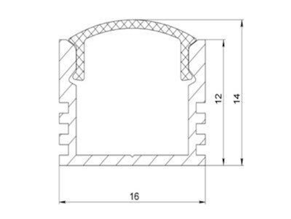 Профиль накладной алюминиевый AP-1216-2 Anod