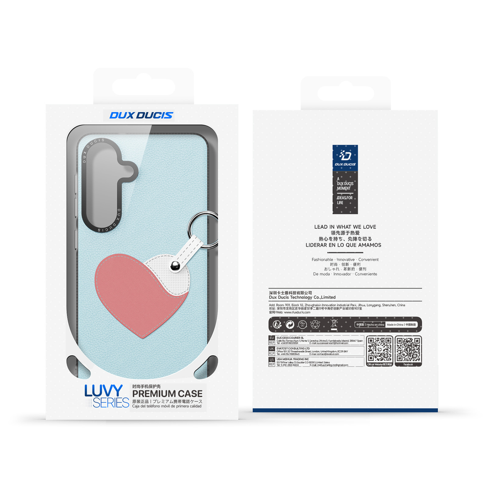 Чехол синего цвета (Sky Blue) для Samsung Galaxy S26+ Плюс, серия Luvy Series Case (со съемным ремешком) от Dux Ducis