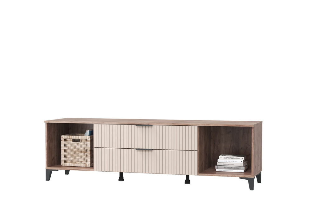 Тумба под телевизор напольная Ясень, Солана 136х47х58 см