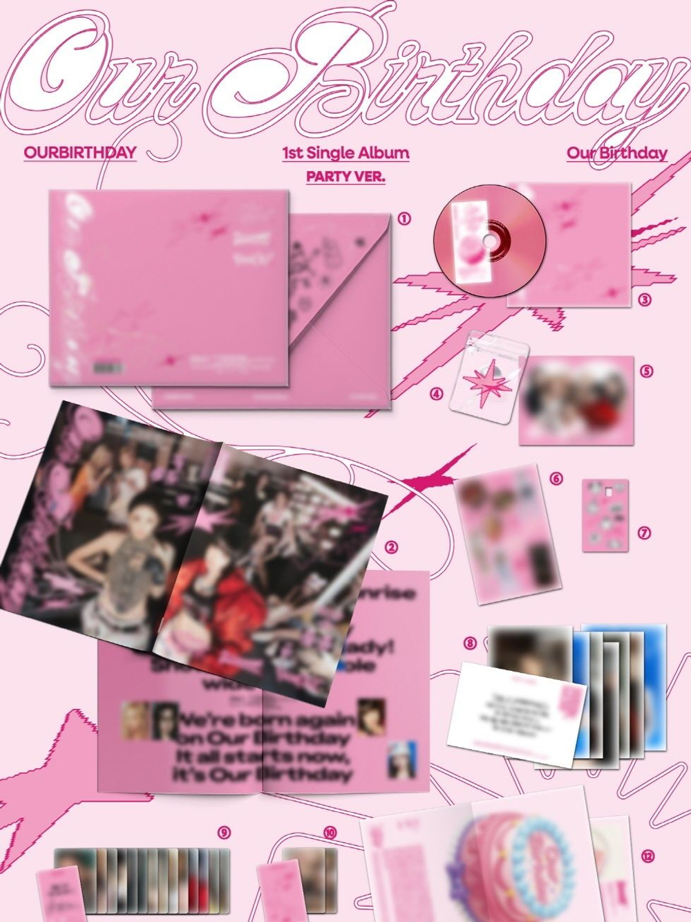 (ПРЕДЗАКАЗ) Альбом OURBIRTHDAY - OUR BIRTHDAY 1st Single Album PHOTOBOOK RANDOM Version