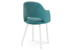 Стул на металлокаркасе Гутрид ромбы сзади белый / бирюзовый