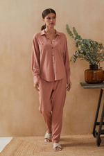 Брюки из вискозной ткани (Размер: M) (Цвет: бежевый)