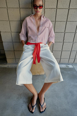 ZARA РУБАШКА В ПОЛОСКУ ИЗ ЛЬНА, ПОЛОСКИ