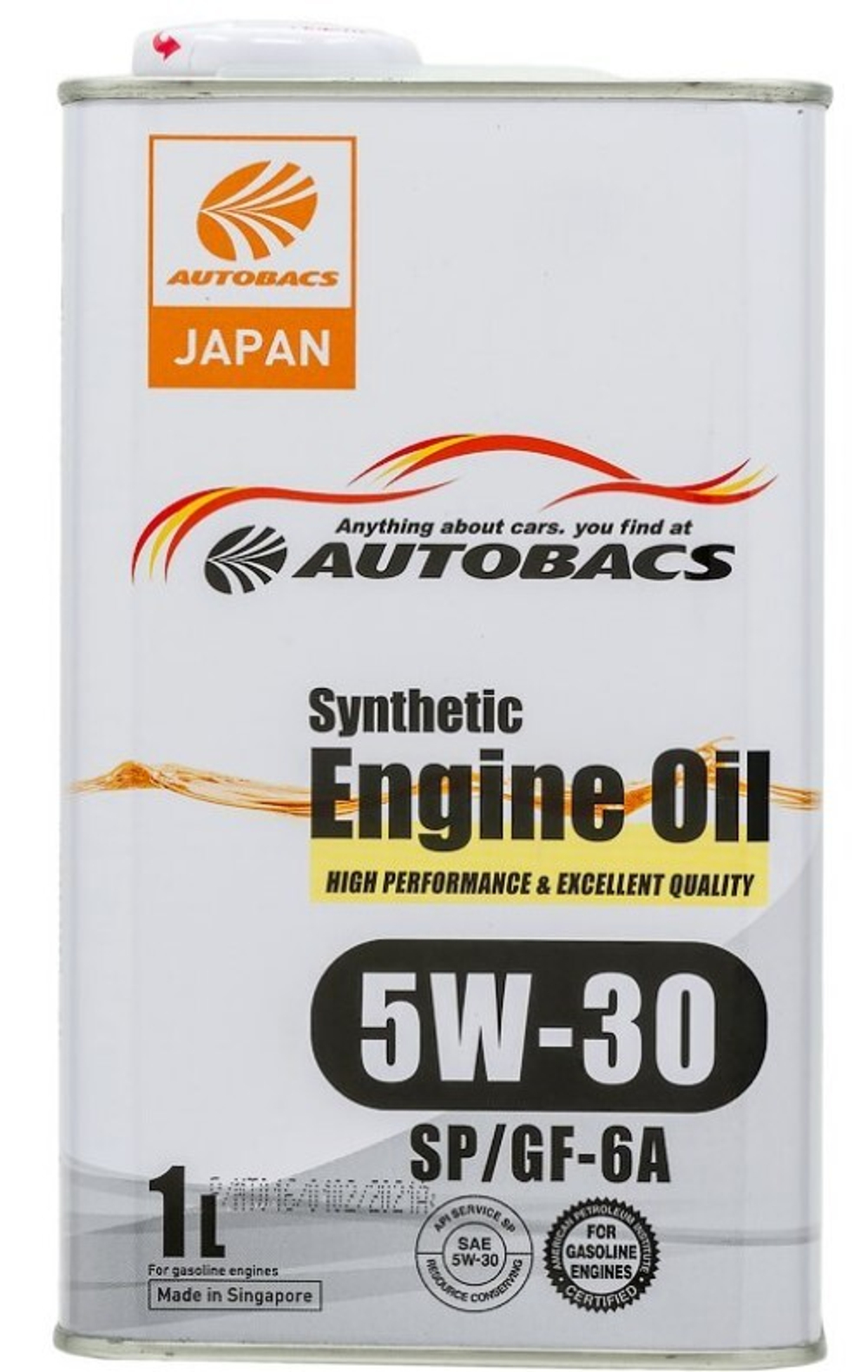 Масло моторное AUTOBACS Synthetic Engine Oil 5W-30 SP/GF-6A синтетическое 1л / 5W30