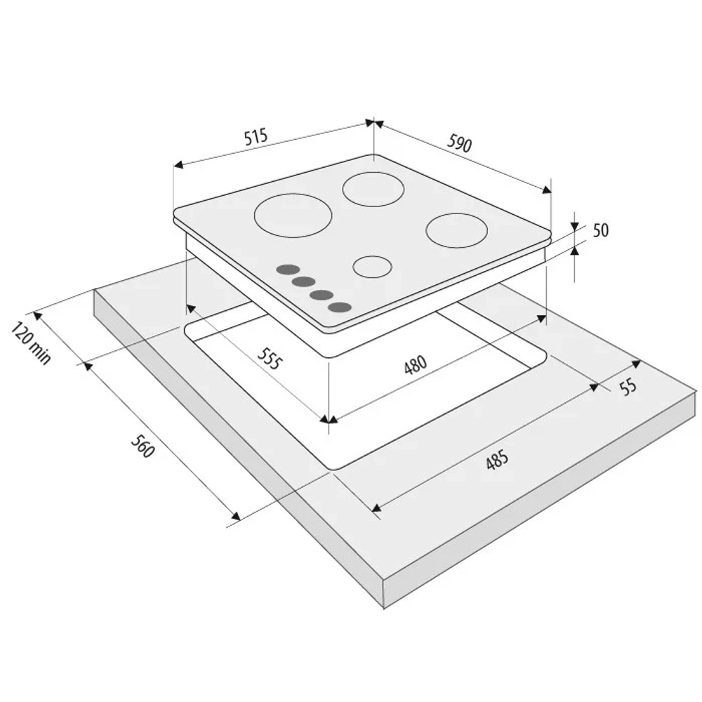 Газовая варочная панель Krona Calore 60 BL
