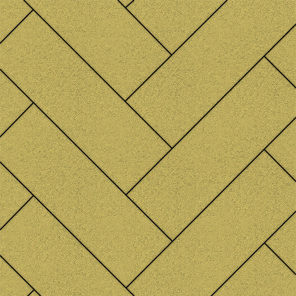 Тротуарная плитка ПРЯМОУГОЛЬНИК 600х200 мм - Стандарт Желтый