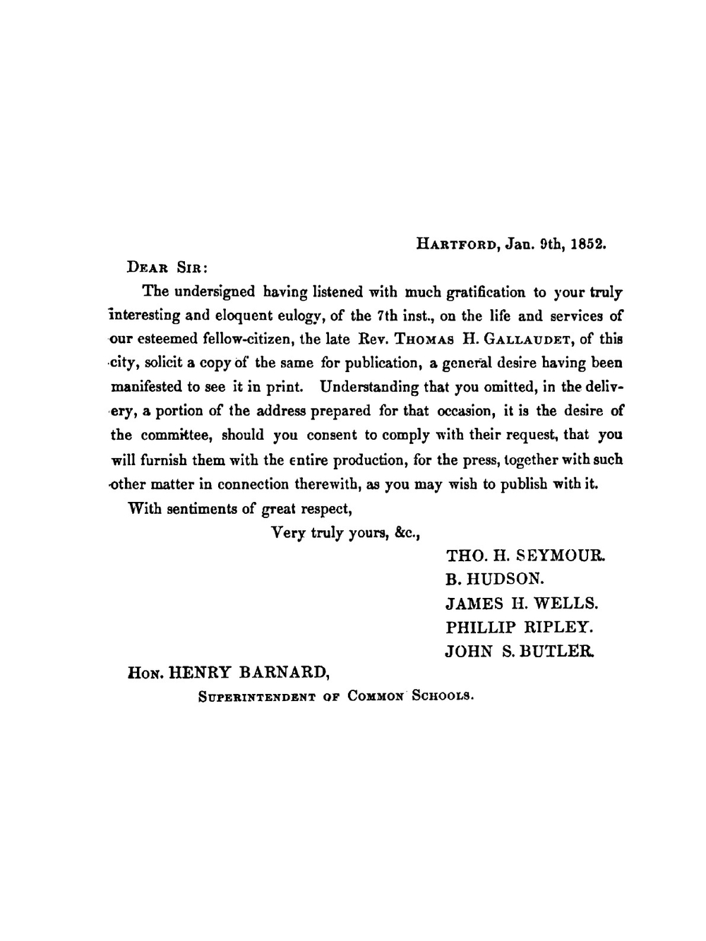Tribute to Gallaudet. A Discourse in Commemoration of the Life, Character and Services | Henry Barnard