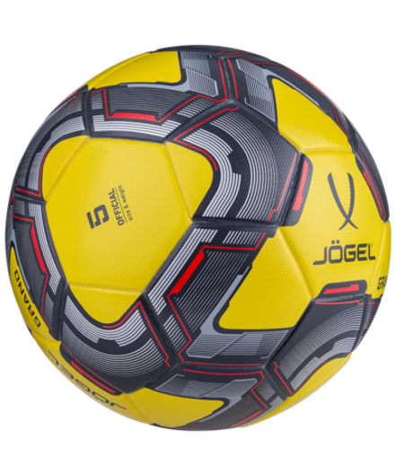 Мяч футбольный Grand №5, желтый/серый/красный