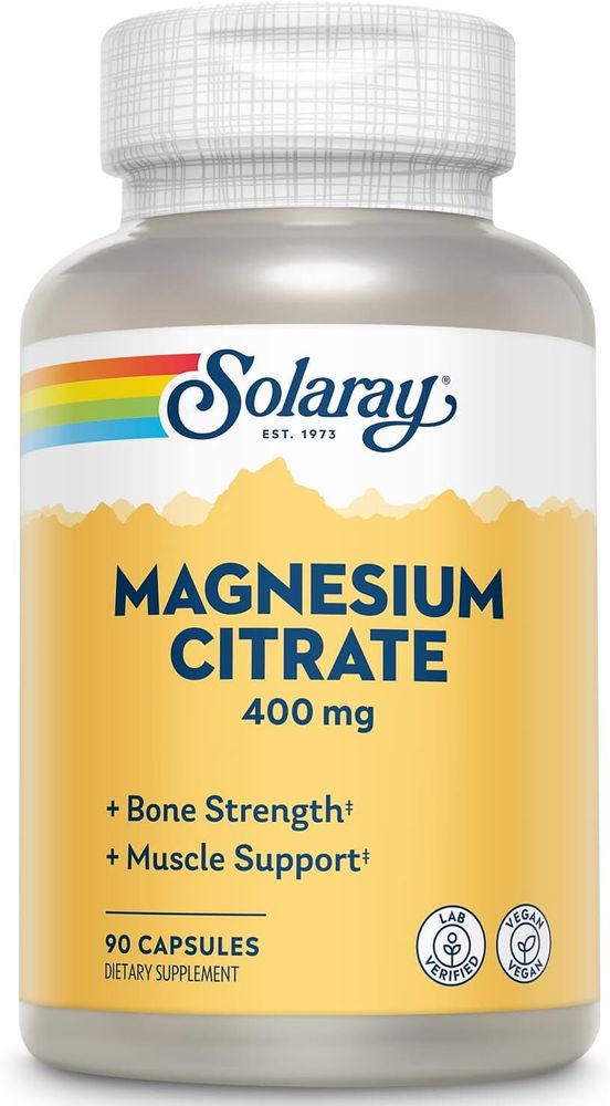 Solaray Magnesium Citrate 400 mg 90 veg caps / Цитрат магния