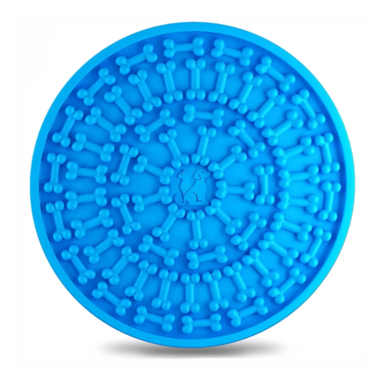 YUGI Косточки коврик лизательный для кошек и собак силиконовый синий, 14,8 см YUGI Косточки коврик лизательный для кошек и собак силиконовый синий, 14,8 см