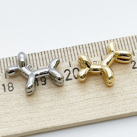 Подвеска Собачка из шариков, цвет золото, размер 16*13 мм, цена за 1 шт