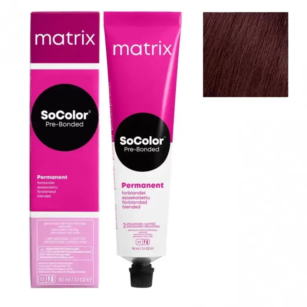 Matrix SoColor Pre-Bonded 6BR Темный блонд коричнево-красный, 90мл