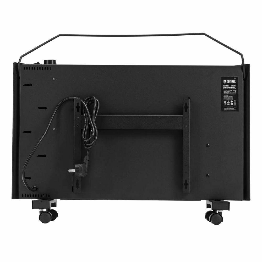 Конвектор электрический Denzel XCE-1500B, 230 В, 1500 Вт, черный, сушилка, колеса, Х-элемент, 98128