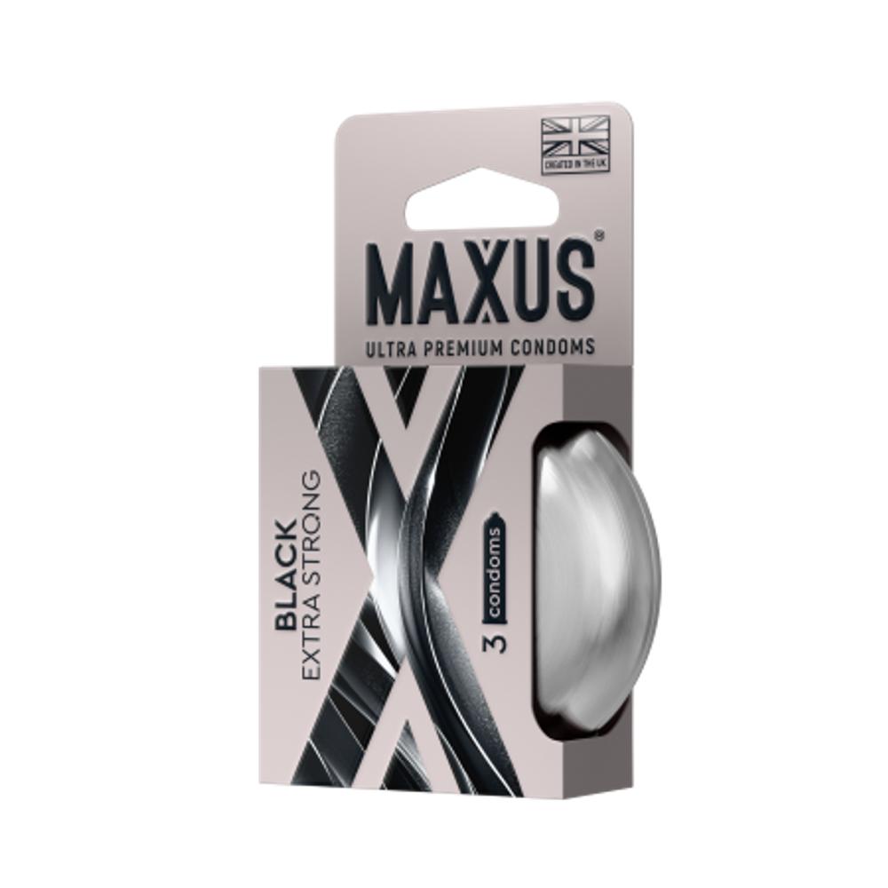 Презервативы MAXUS Extra Strong №3 , черные, утолщенные, 3 шт