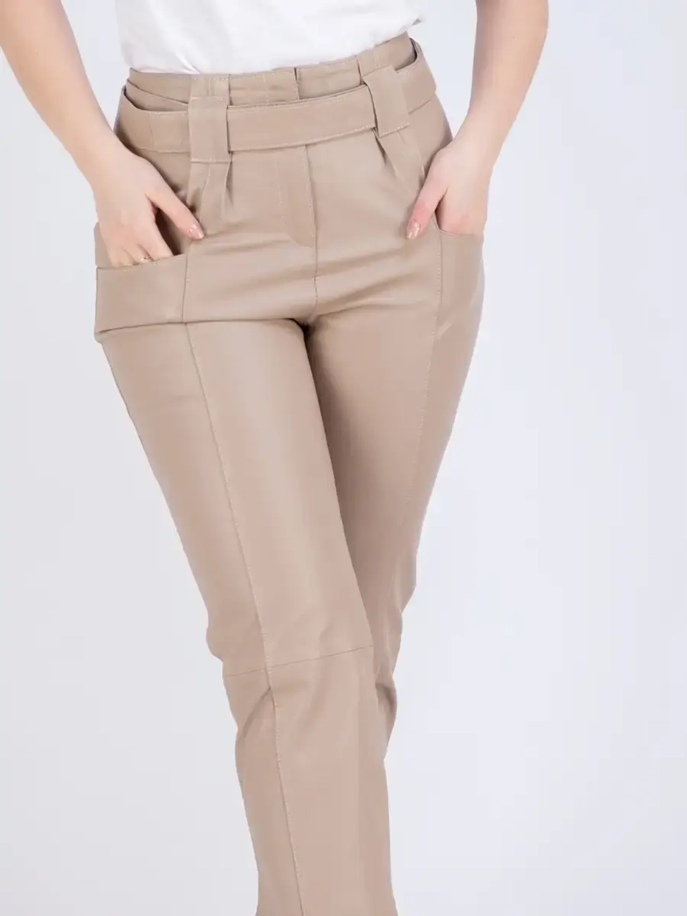 Брюки женские из натуральной кожи