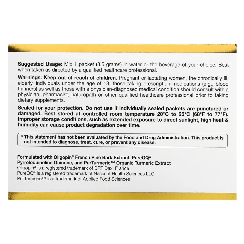 California Gold Nutrition, MEM Food, добавка для поддержки памяти и когнитивных функций со смесью MEM, L-серином, органическим ежовиком гребенчатым и порошком из сока голубики, 60 пакетиков по 8,5 г (0,3 унции)