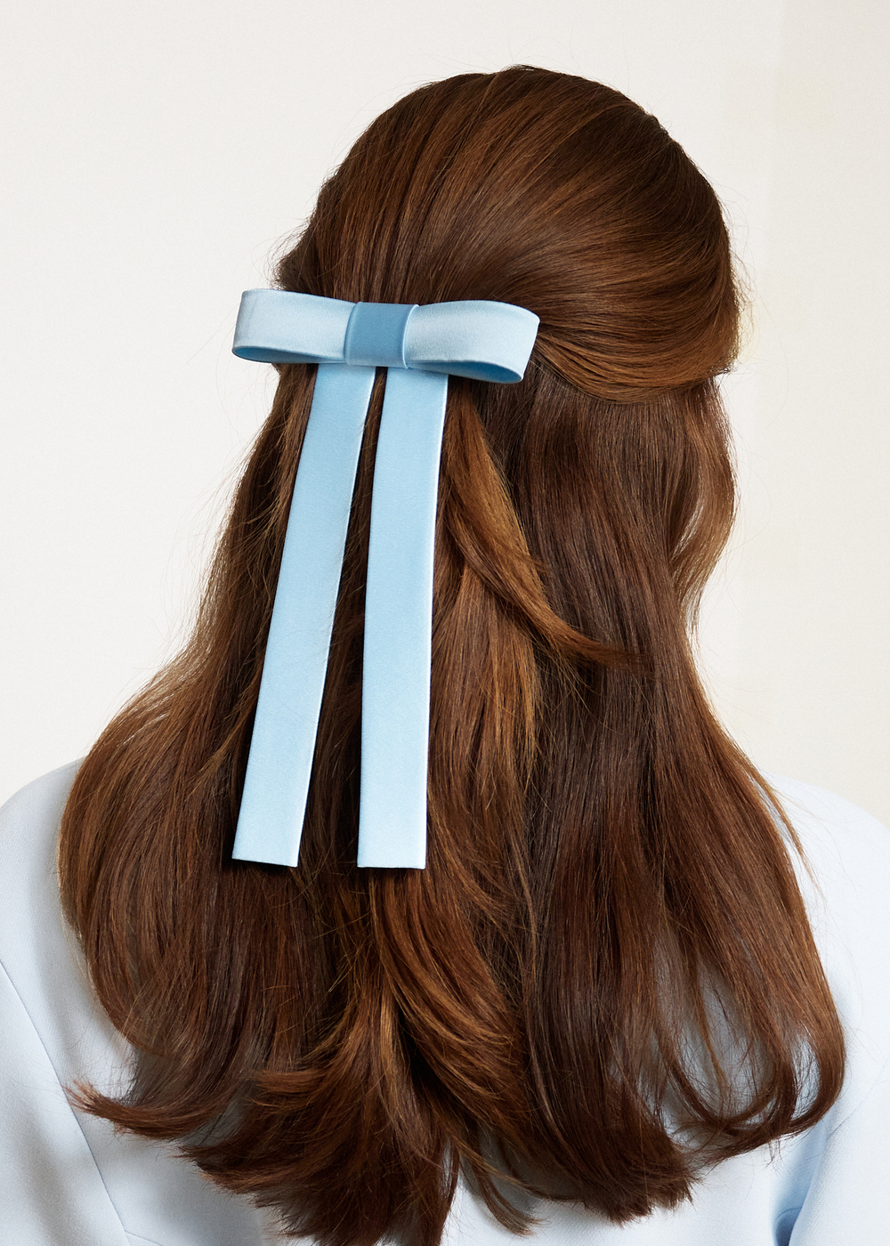 Бант "Мэри" удлиненный голубой