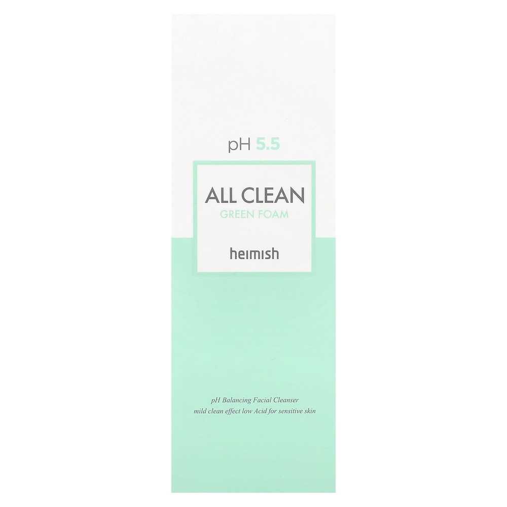 Heimish, All Clean, зеленая пенка для очищения лица, 150 г (5,29 унции)