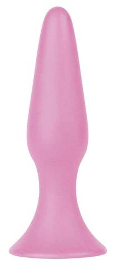Розовая анальная пробка Silky Buttplug Small Pink - 11,5 см. (Цвет: розовый)