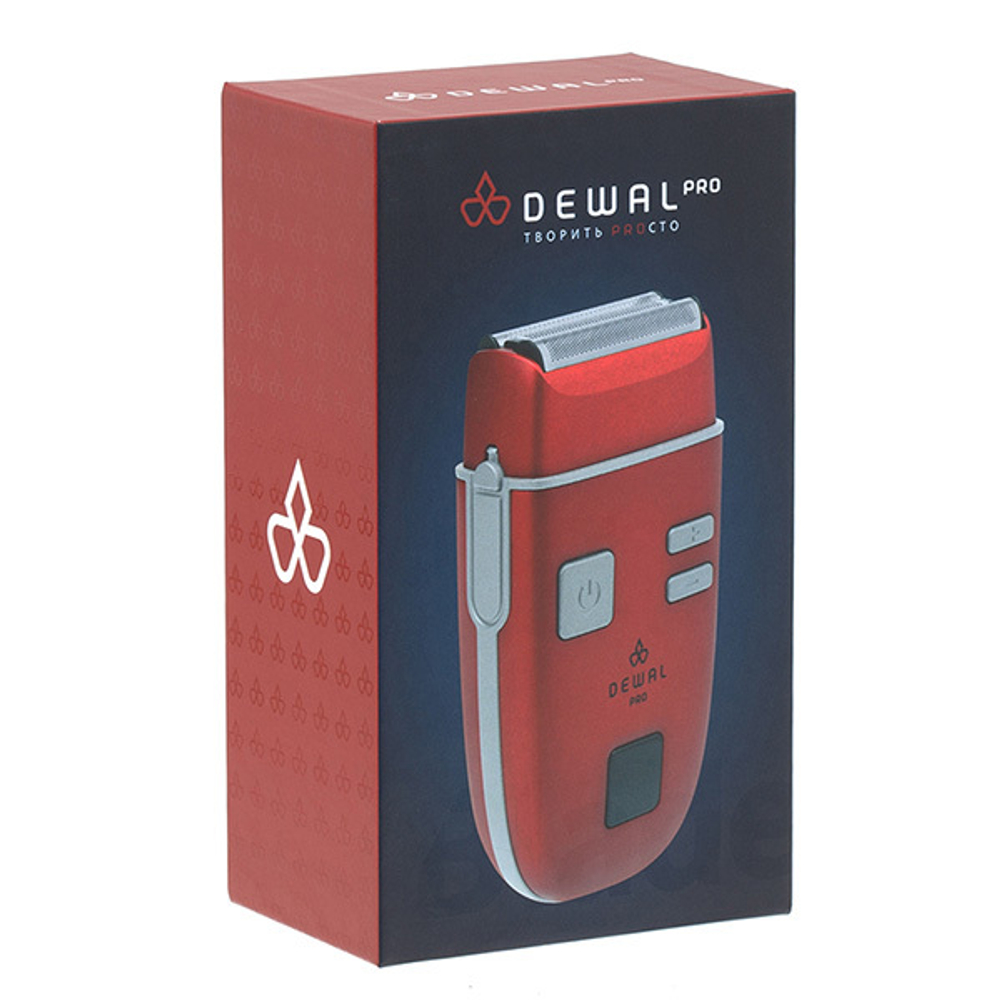 Красный аккумуляторный шейвер для проработки контуров и бороды и бритья Dewal Pro Blade 03-417 Red