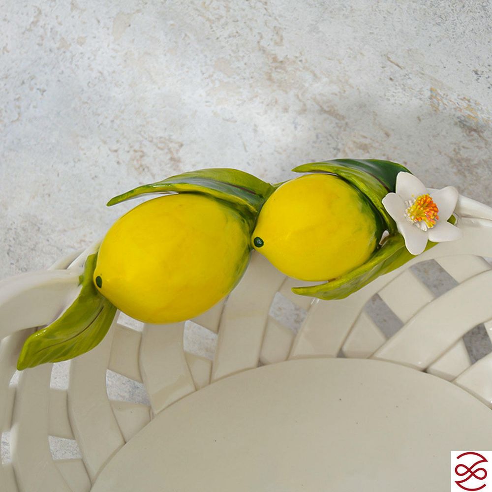 Корзина с ручками круглая Orgia Лимоны 29 см