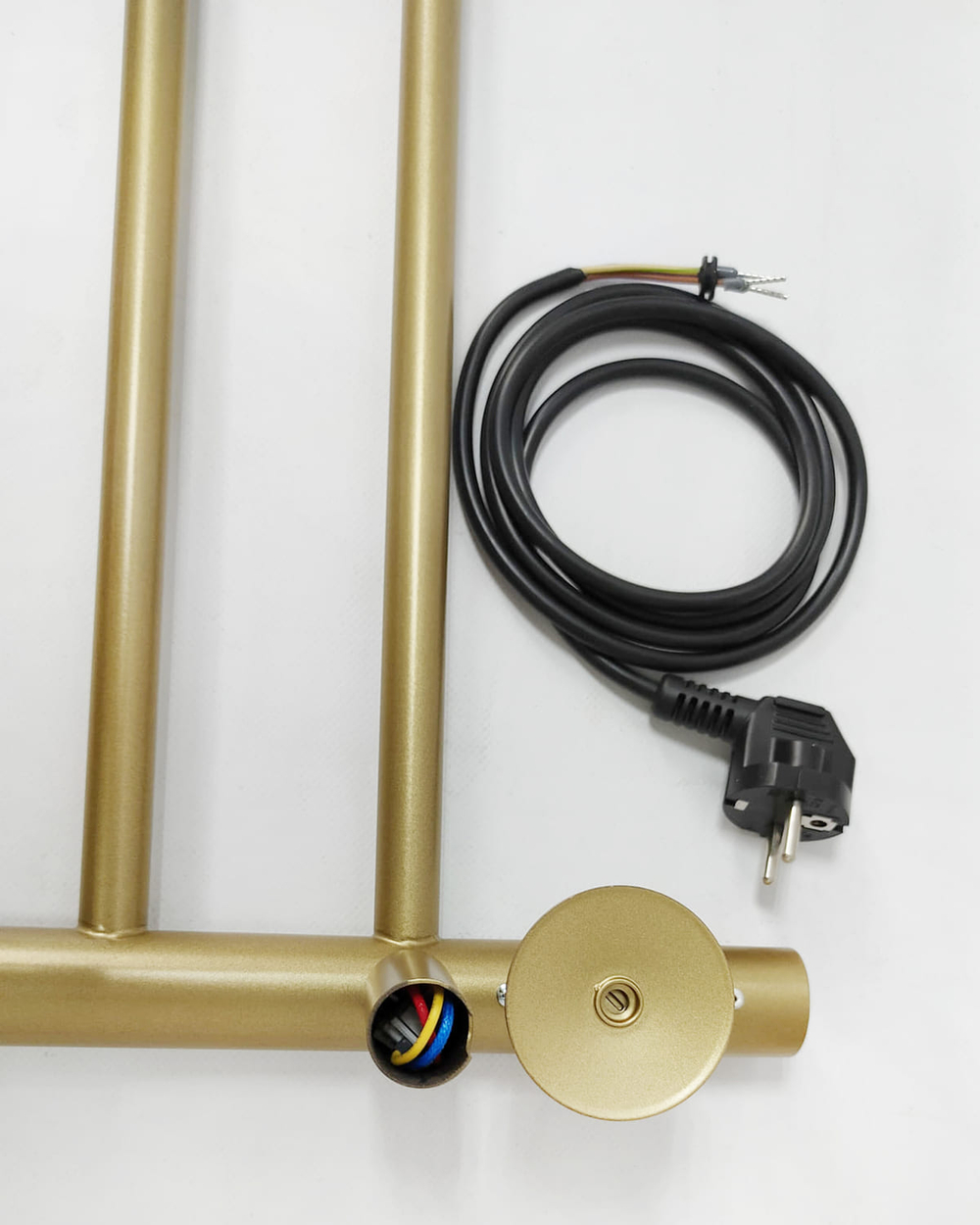 Полотенцесушитель электрический с/т Comfysan Люси (Luce) EC-8 80/50 с полкой, Матовое золото/МАТ ГОЛ