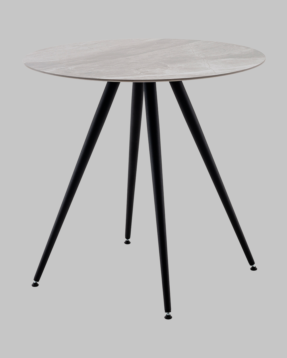 Стол Ники круглый столешница керамика Italian light grey 800