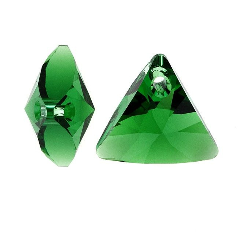 6628-green Кристалл "Треугольник" 12мм, зеленый