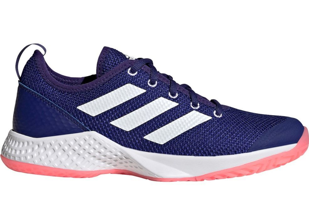 Женские Кроссовки теннисные Adidas Court Flash W - legacy indigo/white/acid red