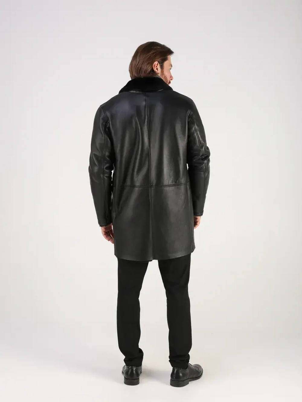 Дубленка зимняя натуральная длинная куртка