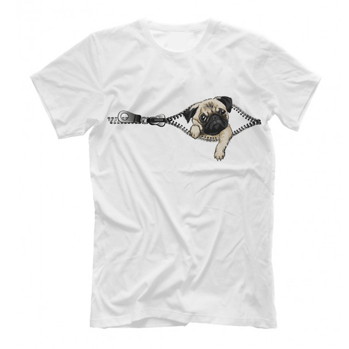 Футболка "Мопс в кармане"