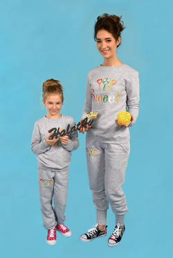 Family Look спортивный костюм Мама и Дочка с начесом