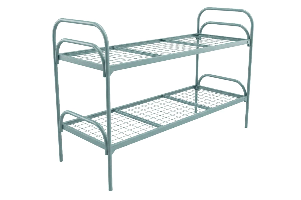 Кровать металлическая двухъярусная "Стандарт + 2", 70х190 см, сетка 100х100, 2 перемычки