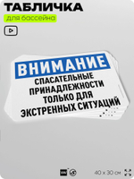 Табличка для бассейна "Спасательные принадлежности только для экстренных ситуаций", на пляж, для общественной и частной зоны отдыха, информационная, 40х30 см, Silver Plane x Айдентика Технолоджи